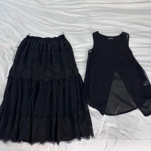 Elegant Black Lace Skirt